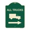 Signmission Trucks All Trucks W/ Truck & Right Arrow Heavy-Gauge Aluminum Sign, 24" x 18", G-1824-22782 A-DES-G-1824-22782 - alternate 1